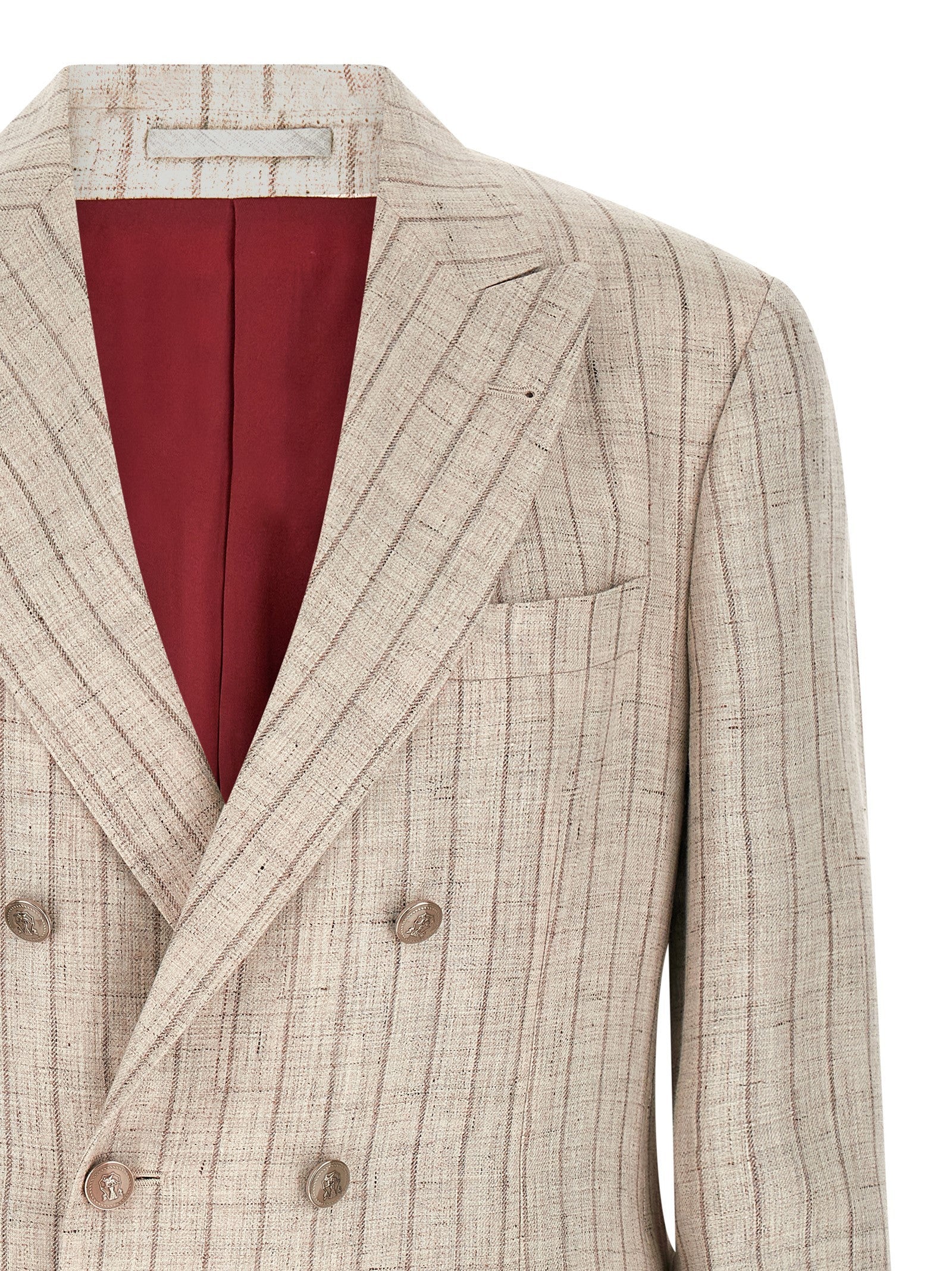 Brunello Cucinelli Pinstripe Twill Blazer Grey