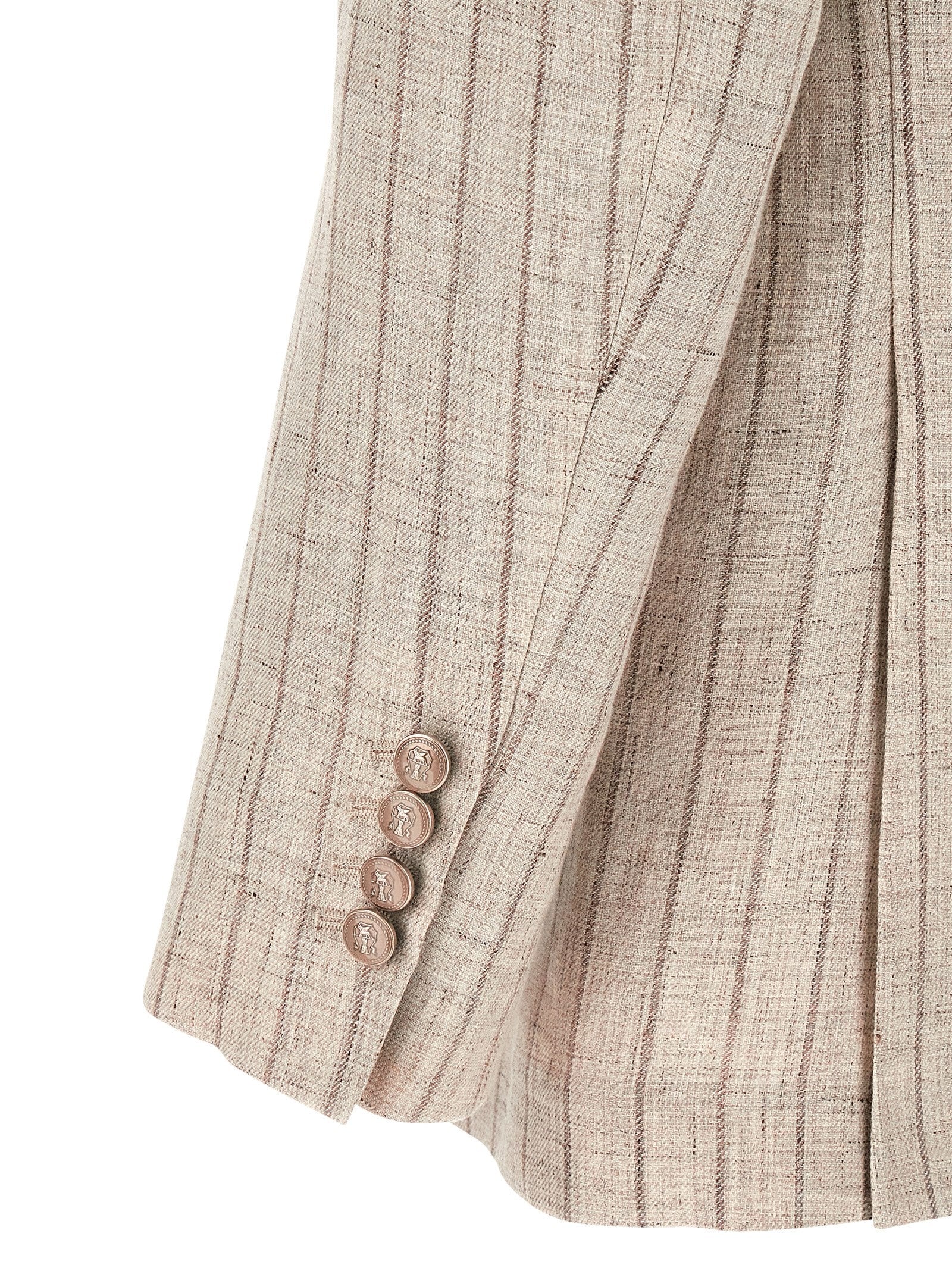 Brunello Cucinelli Pinstripe Twill Blazer Grey
