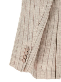 Brunello Cucinelli Pinstripe Twill Blazer Grey