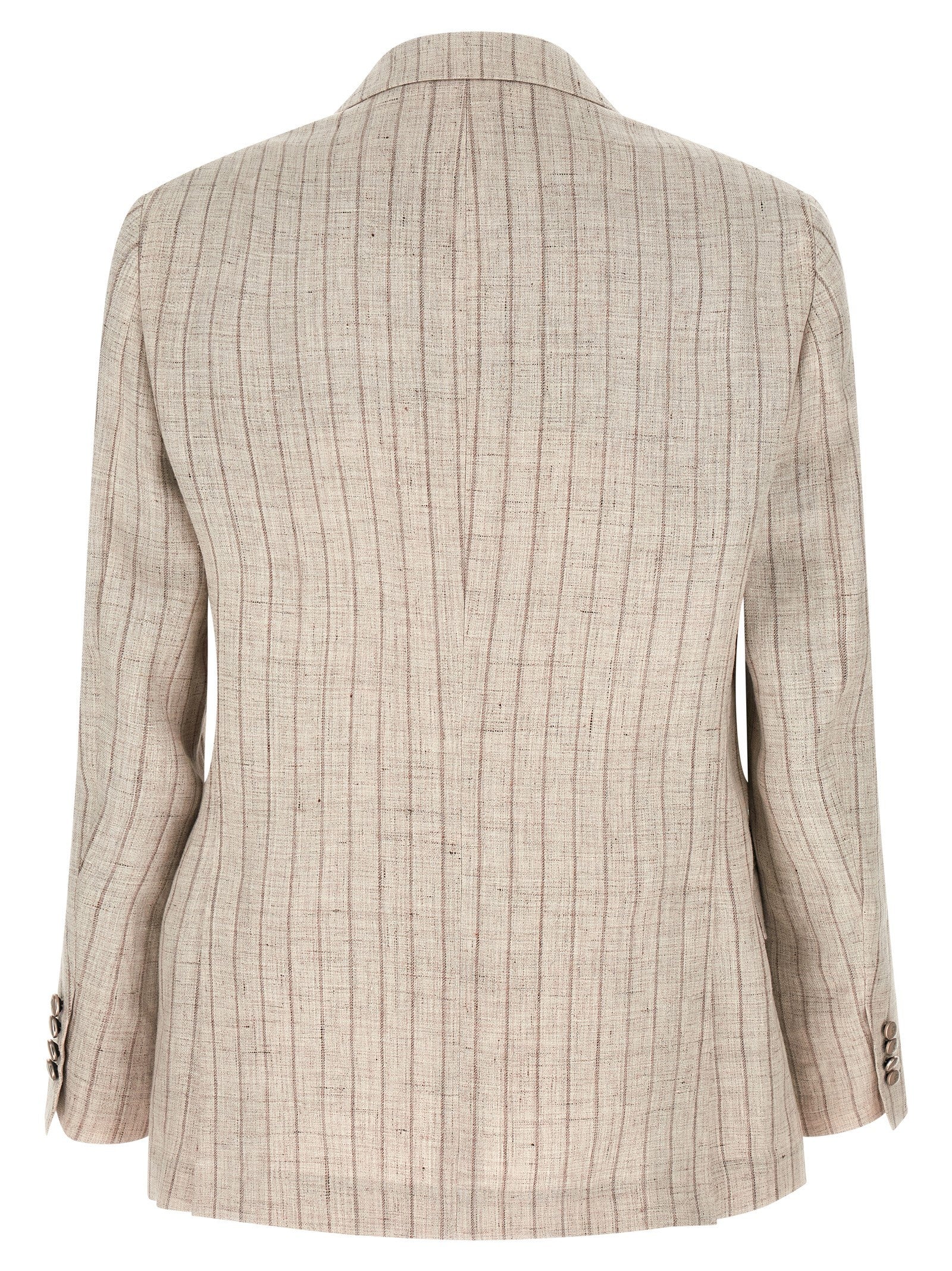 Brunello Cucinelli Pinstripe Twill Blazer Grey