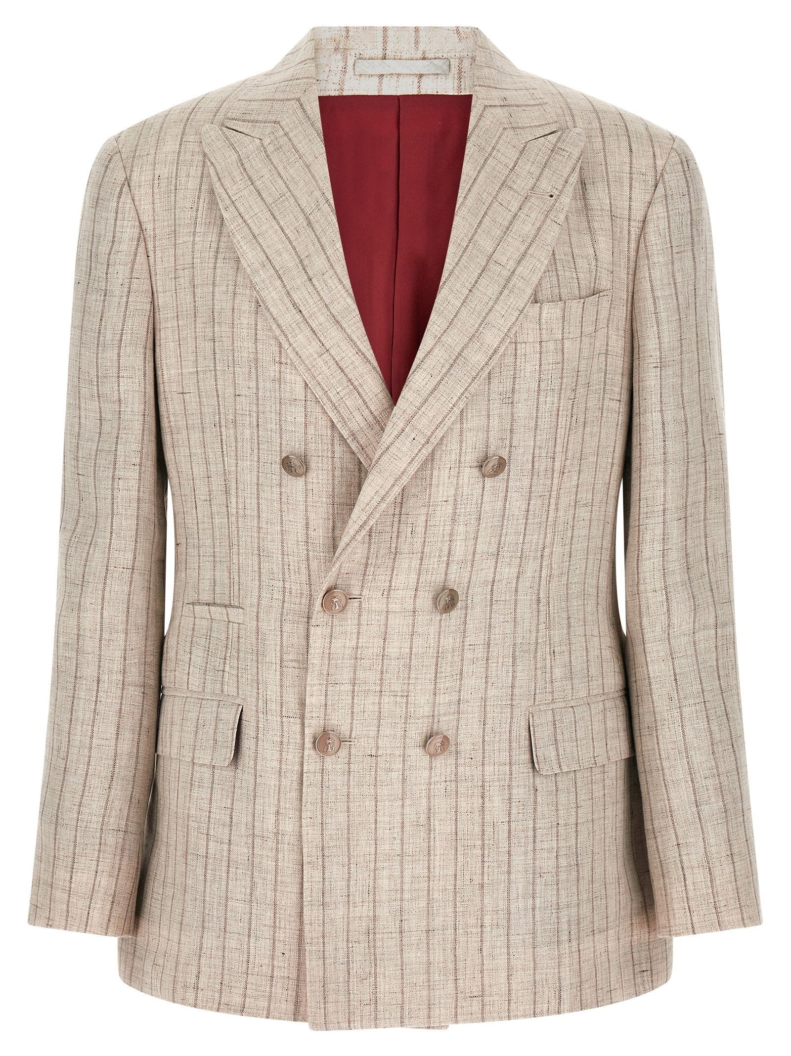 Brunello Cucinelli Pinstripe Twill Blazer Grey