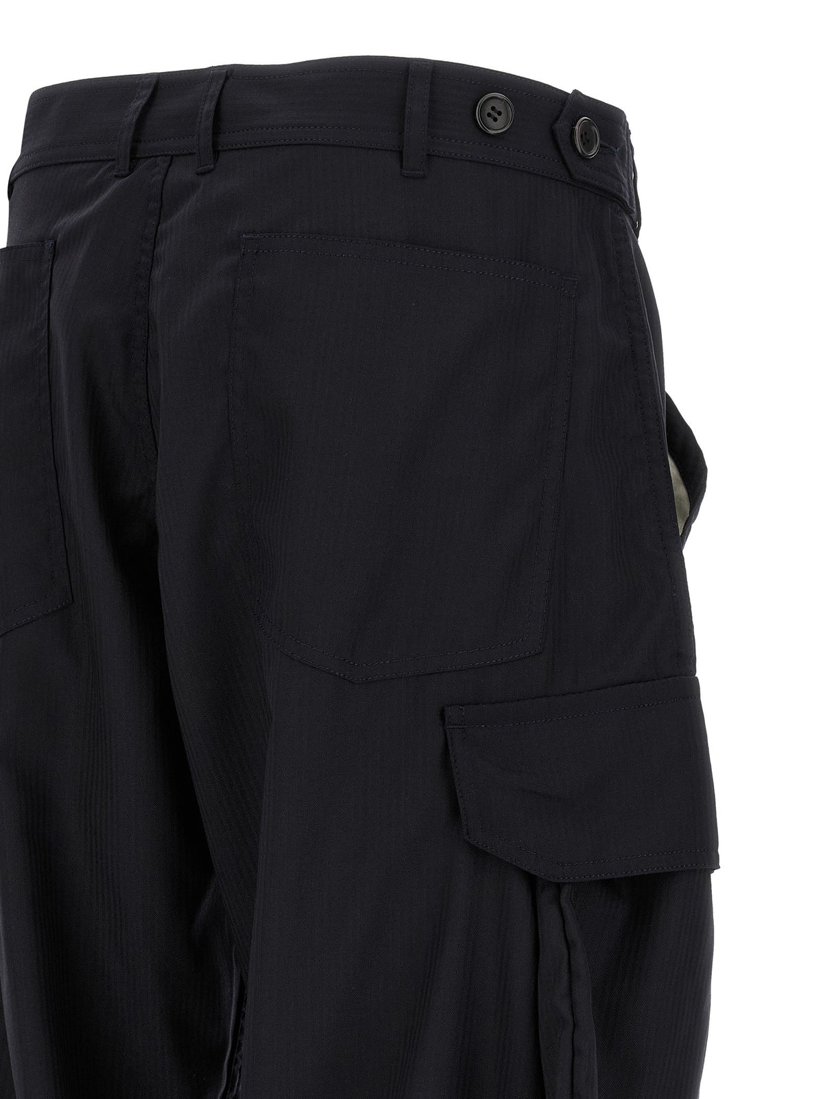 Comme Des Garcons Shirt Pinstriped Cargo Pants Blue