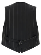 Federica Bonifaci Pinstriped Crop Vest Black, view 2