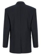 Saint Laurent Pinstriped Double Breasted Blazer Blue, view 2