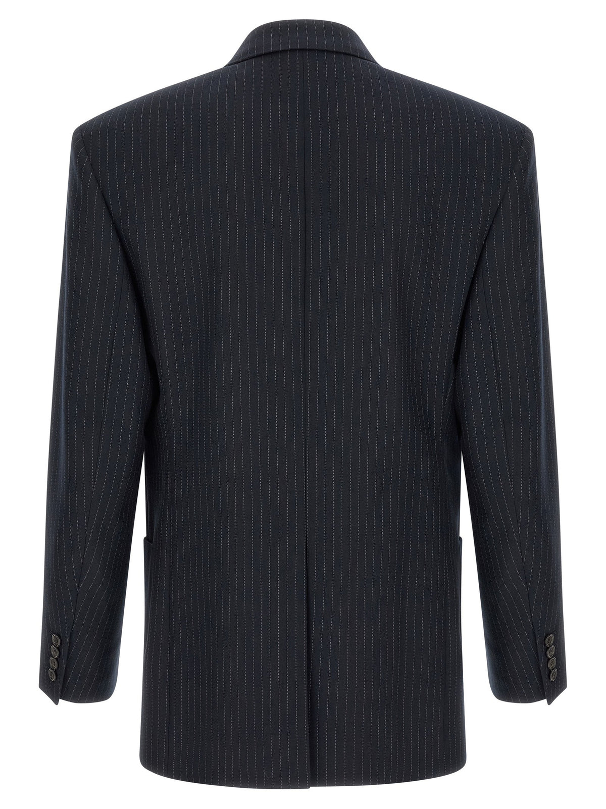 Saint Laurent Pinstriped Double Breasted Blazer Blue, view 2