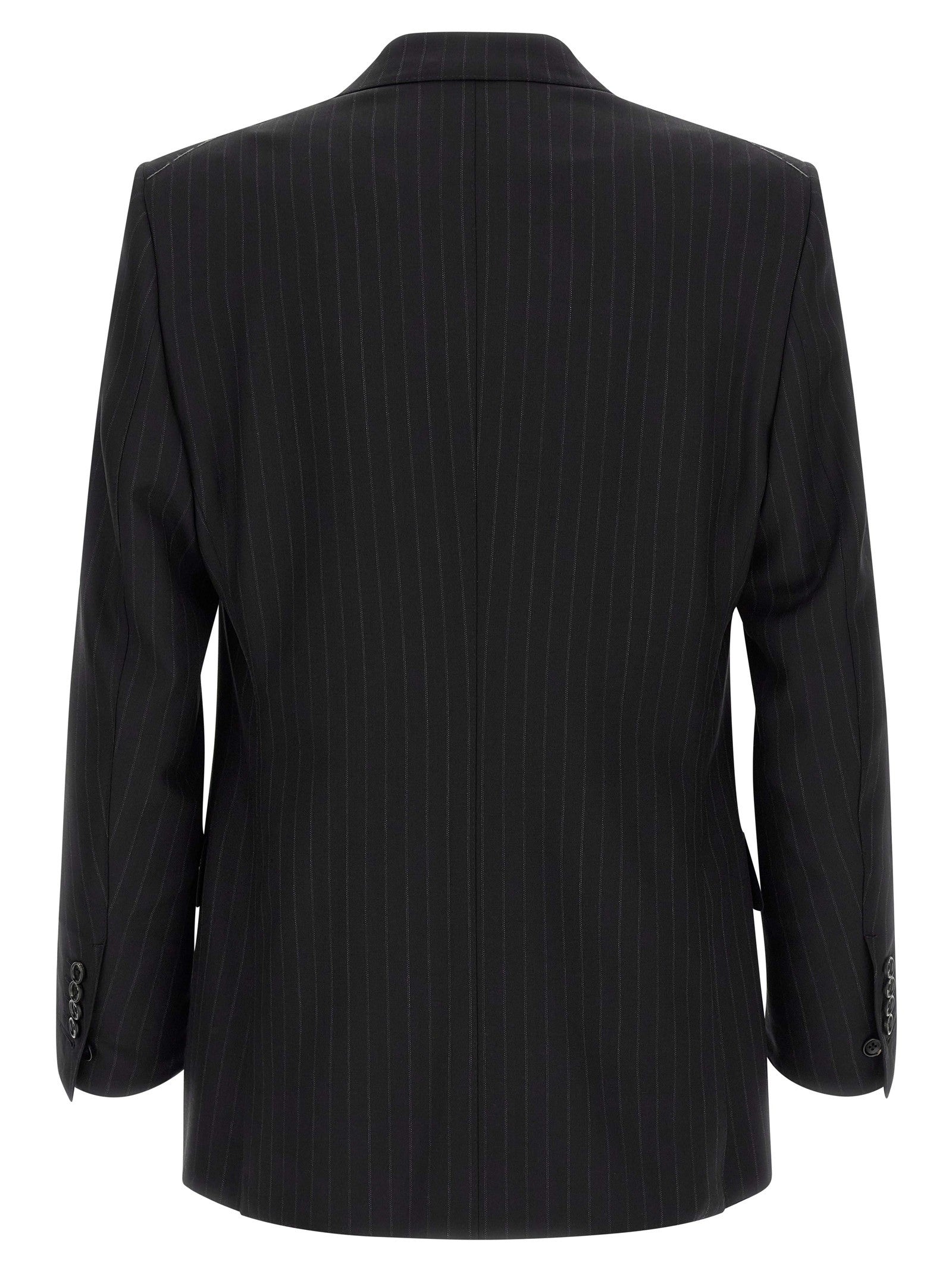 Tom Ford Pinstriped Double Breasted Dress Black