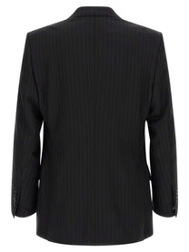 Tom Ford Pinstriped Double Breasted Dress Black