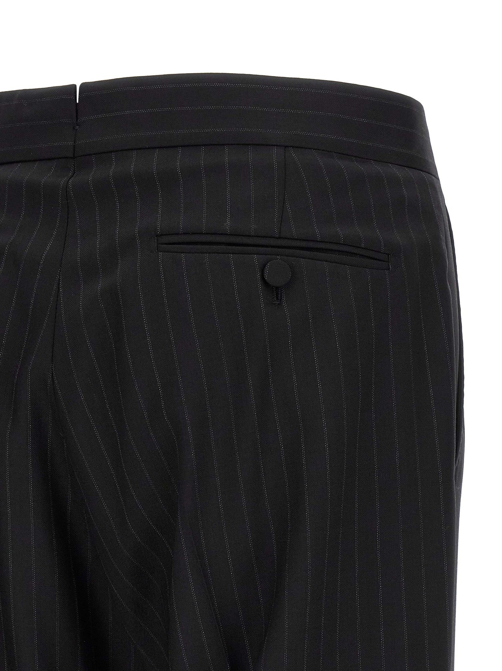 Tom Ford Pinstriped Double Breasted Dress Black