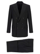 Tom Ford Pinstriped Double Breasted Dress Black