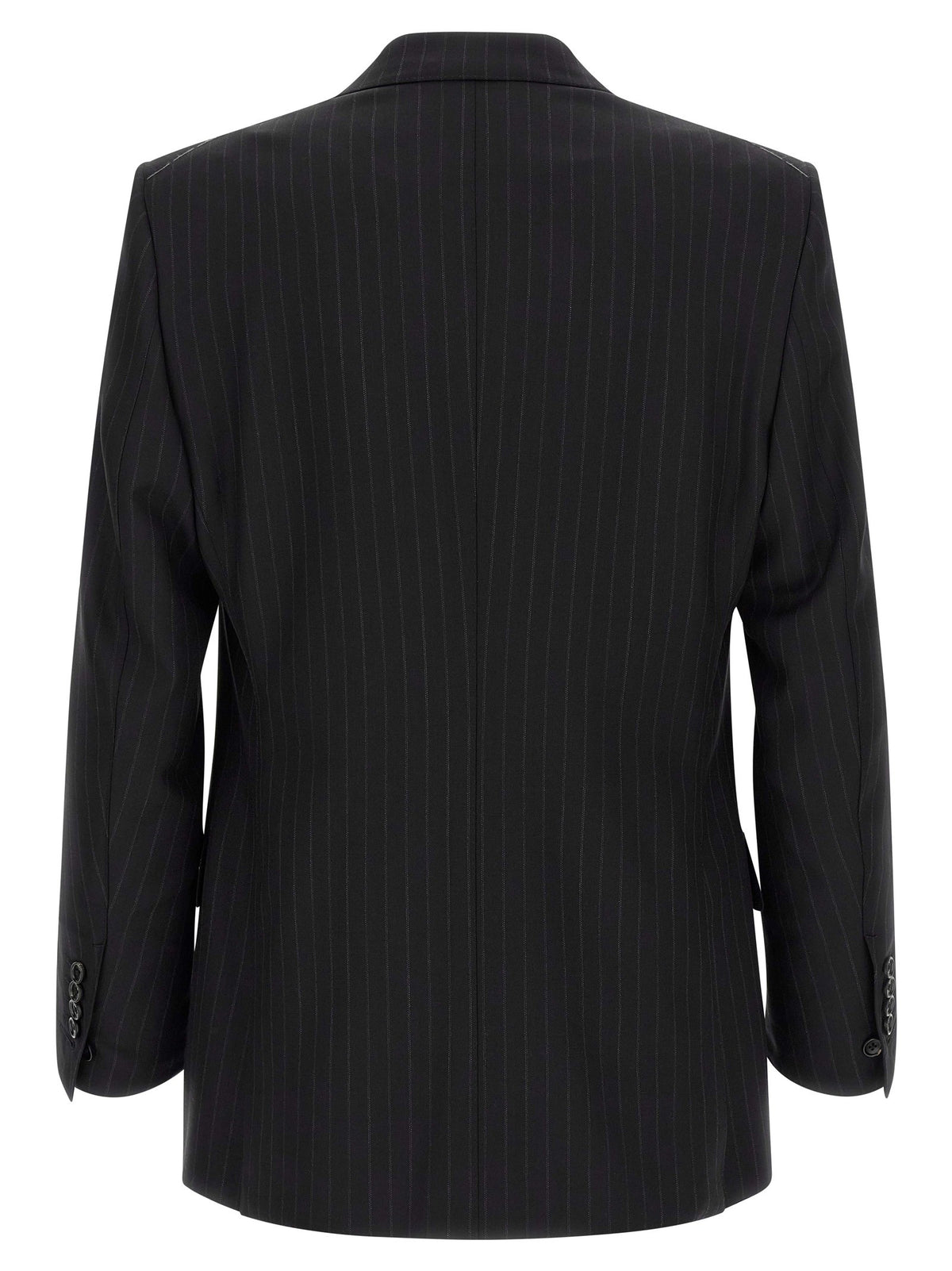 Tom Ford Pinstriped Double Breasted Dress Black, view 2