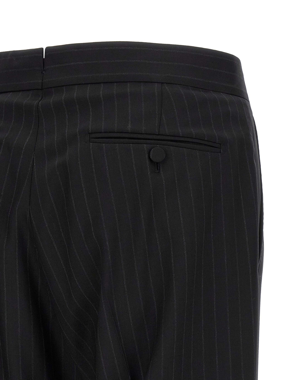 Tom Ford Pinstriped Double Breasted Dress Black