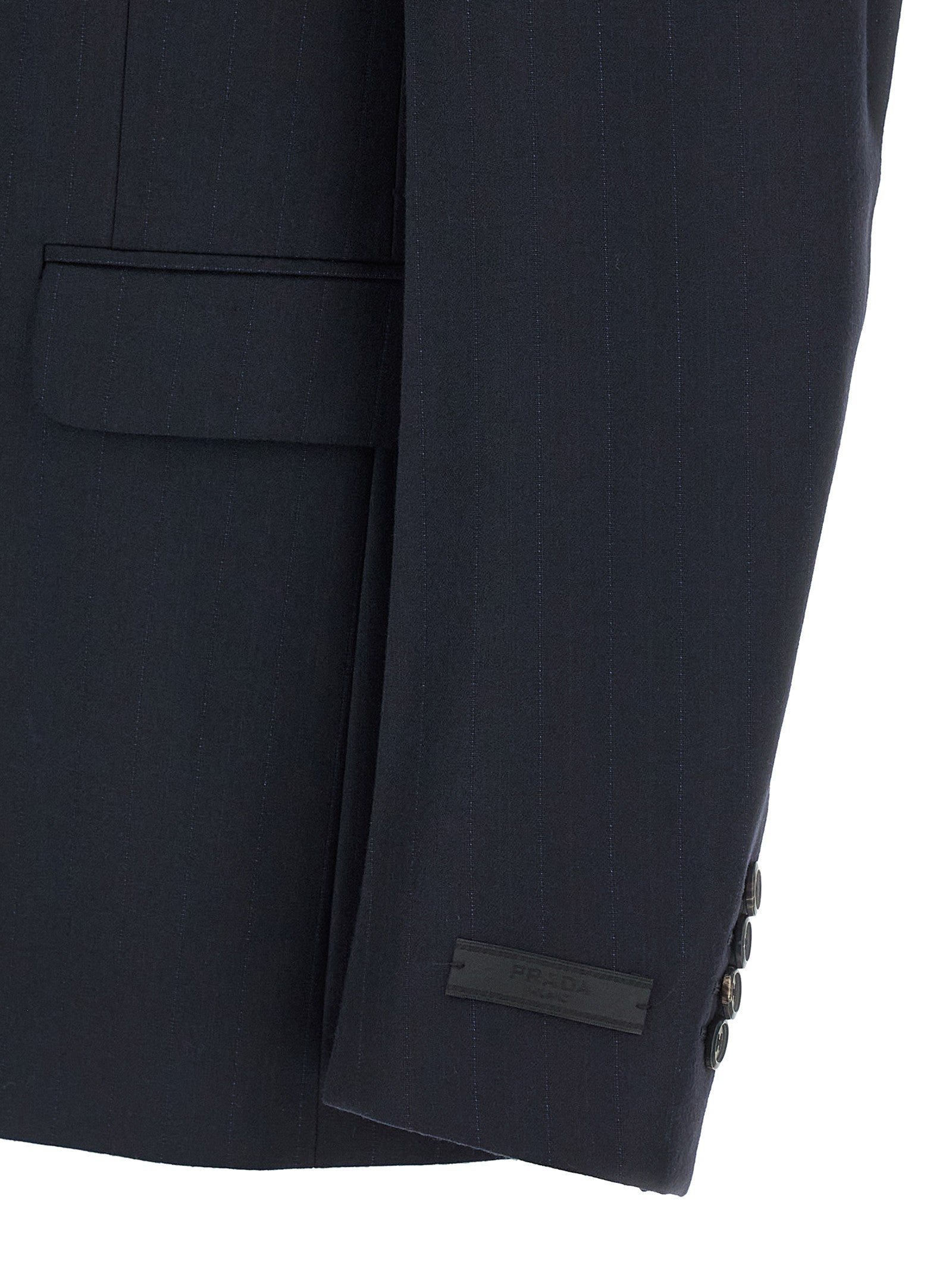 PRADA Pinstriped Dress Blue