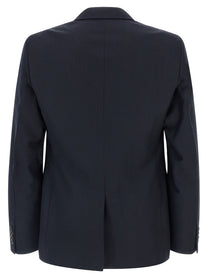 PRADA Pinstriped Dress Blue
