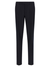 Zegna Pinstriped Flannel Dress Blue