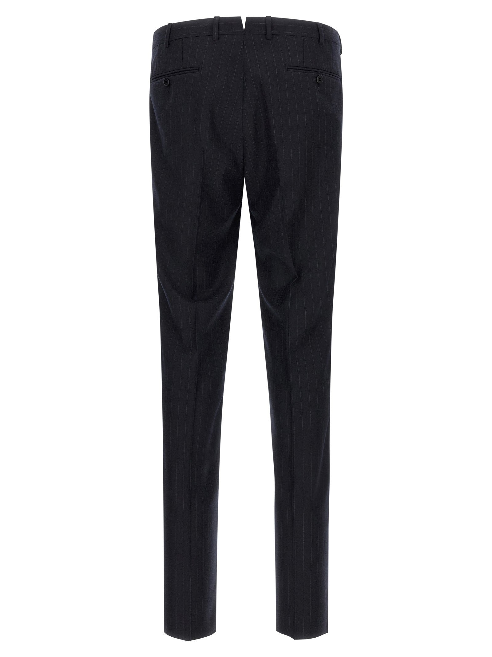 Zegna Pinstriped Flannel Dress Blue