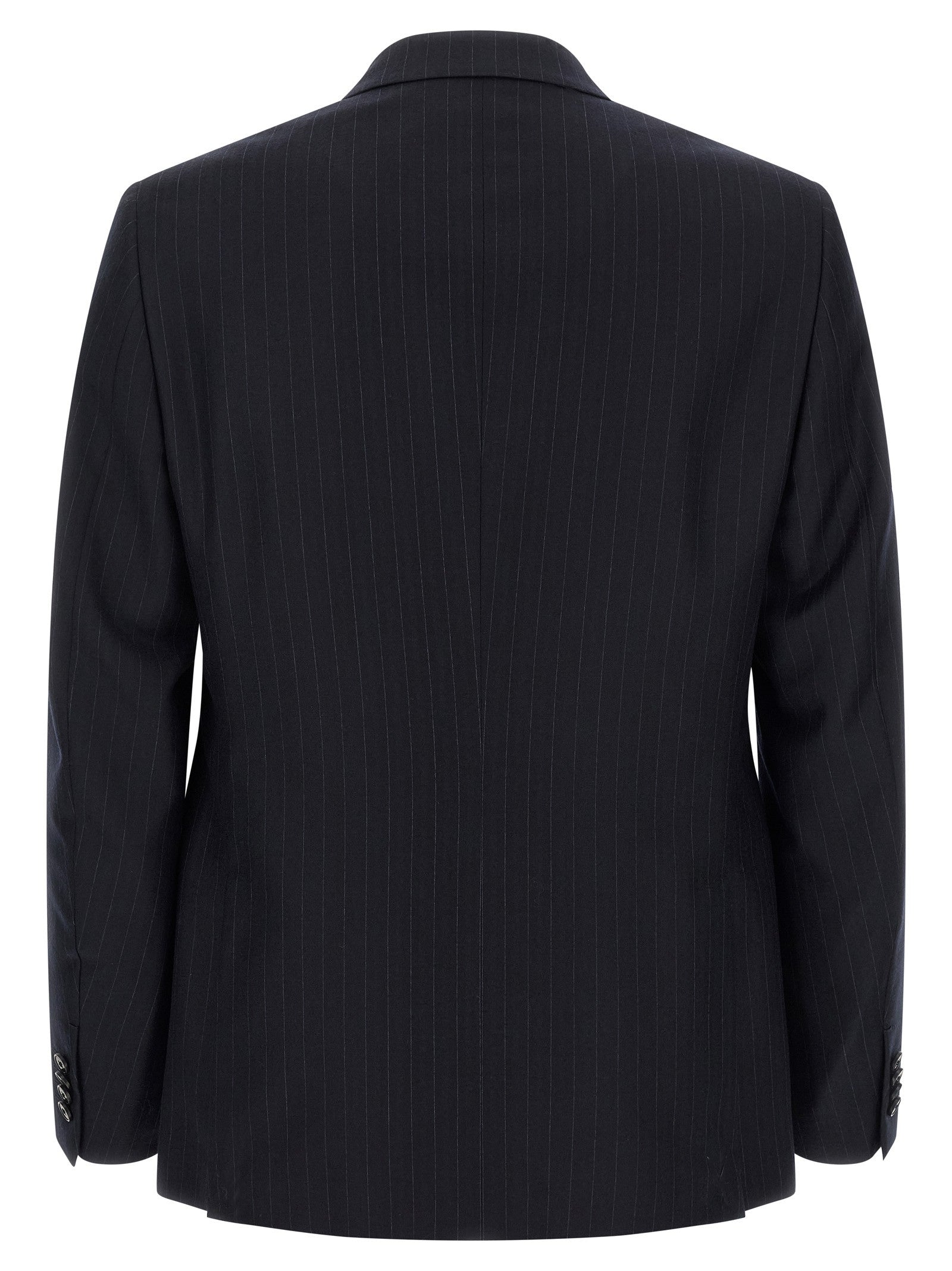 Zegna Pinstriped Flannel Dress Blue