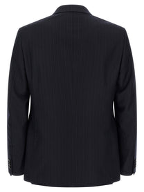 Zegna Pinstriped Flannel Dress Blue