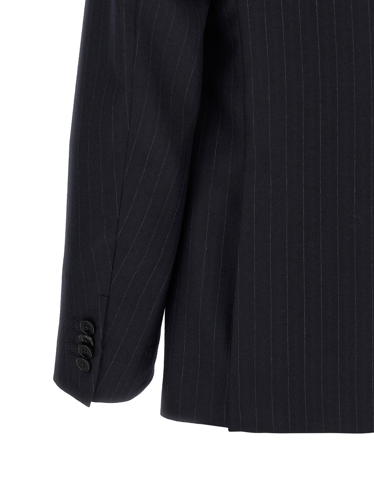 Zegna Pinstriped Flannel Dress Blue
