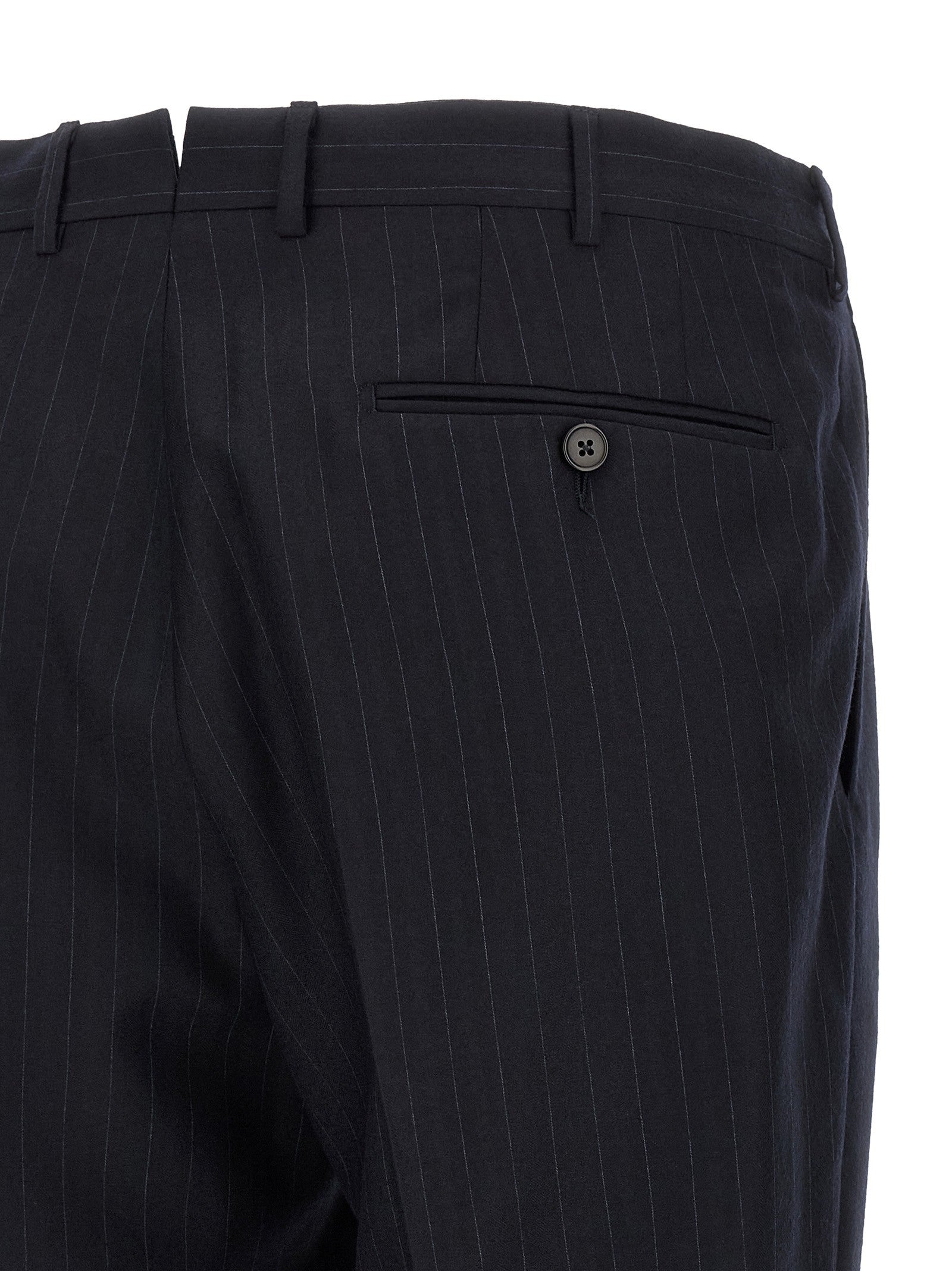 Zegna Pinstriped Flannel Dress Blue