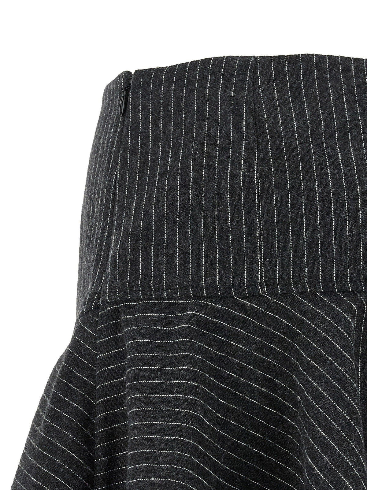 Ganni Pinstriped Flannel Skirt Grey, view 4