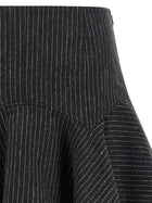 Ganni Pinstriped Flannel Skirt Grey, view 3