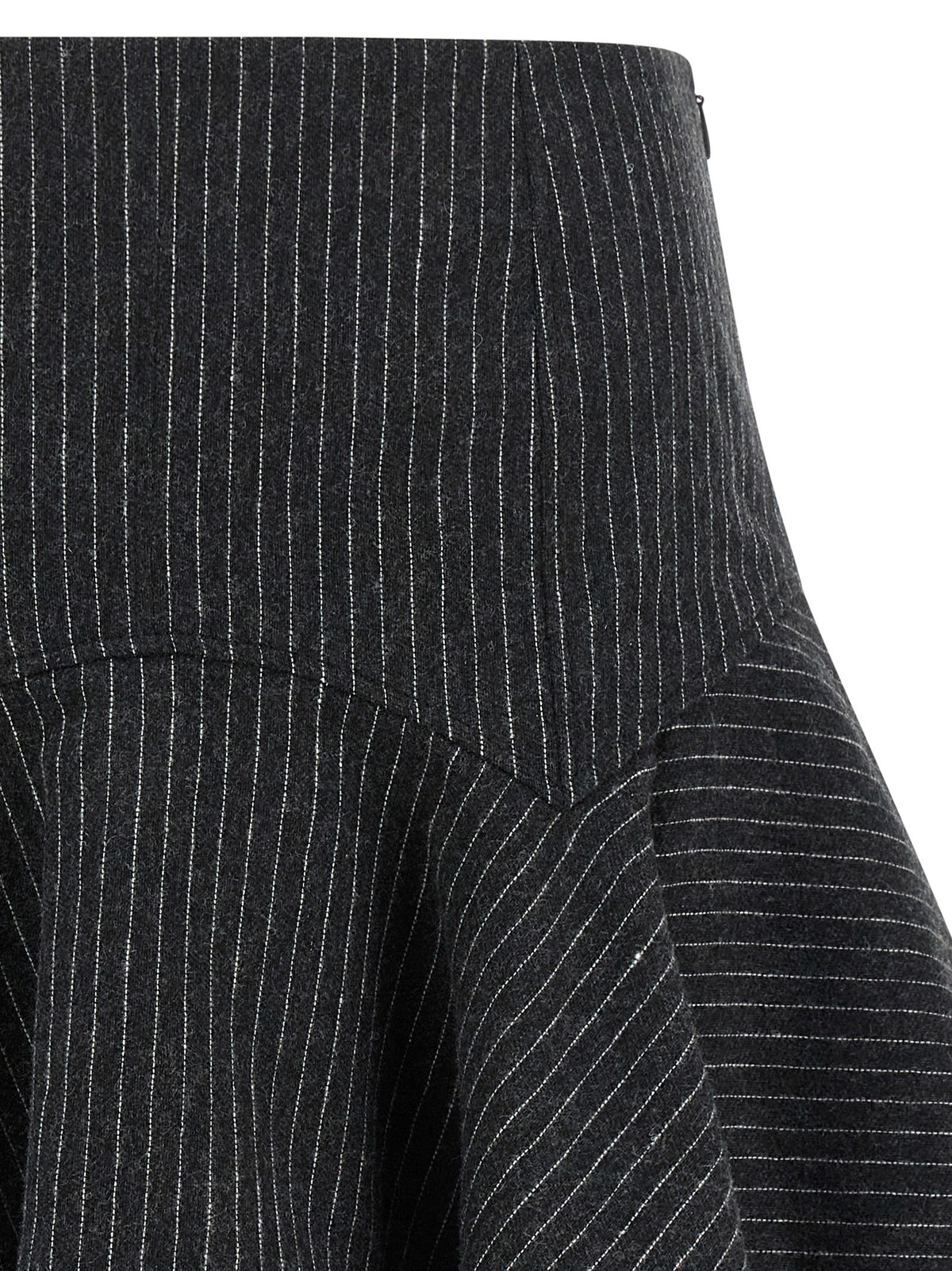 Ganni Pinstriped Flannel Skirt Grey