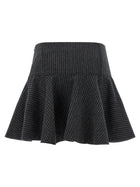Ganni Pinstriped Flannel Skirt Grey, view 2