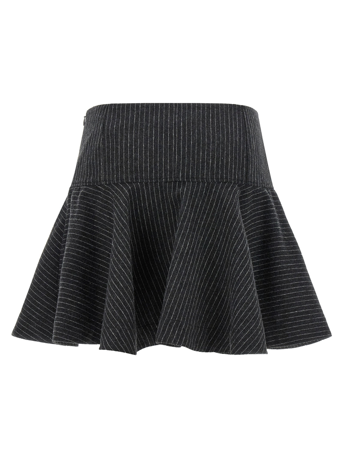 Ganni Pinstriped Flannel Skirt Grey