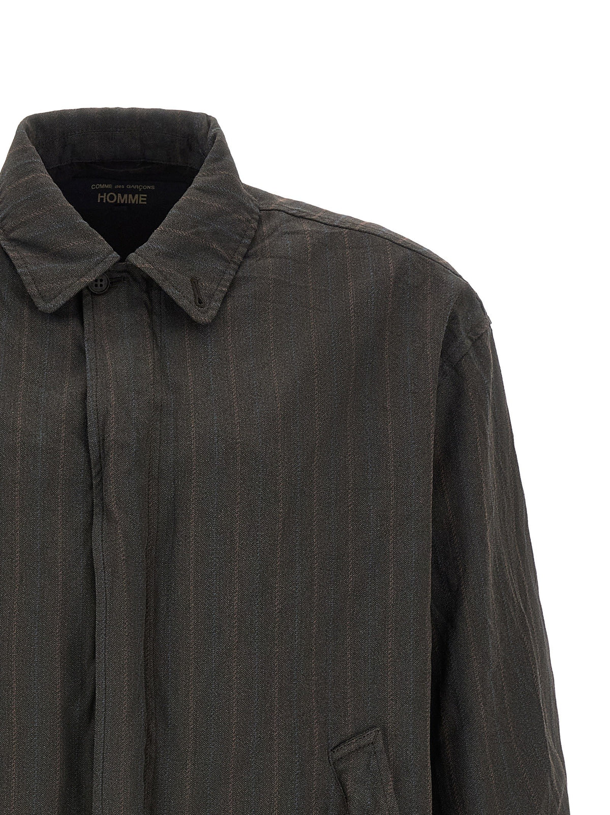 Comme Des Garҫons Homme Pinstriped Jacket Brown