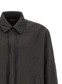 Comme Des Garҫons Homme Pinstriped Jacket Brown