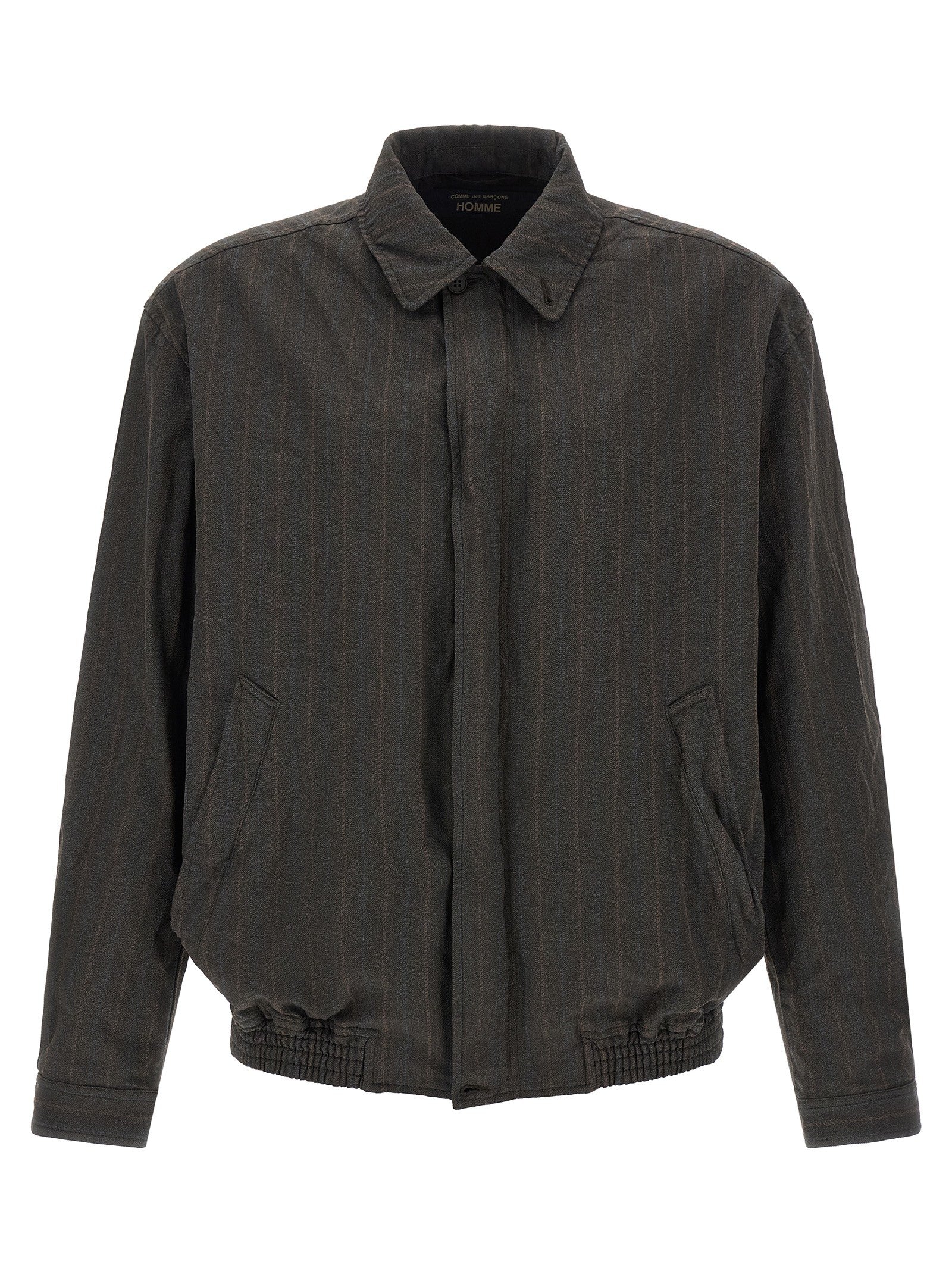 Comme Des Garҫons Homme Pinstriped Jacket Brown