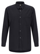Comme Des Garcons Shirt Pinstriped Shirt Blue