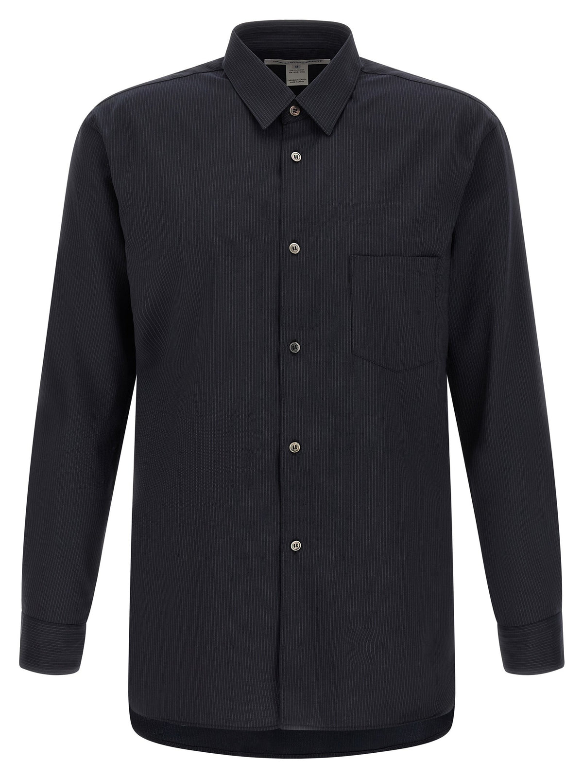 Comme Des Garcons Shirt Pinstriped Shirt Blue