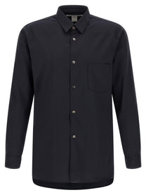 Comme Des Garcons Shirt Pinstriped Shirt Blue