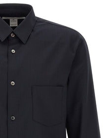 Comme Des Garcons Shirt Pinstriped Shirt Blue