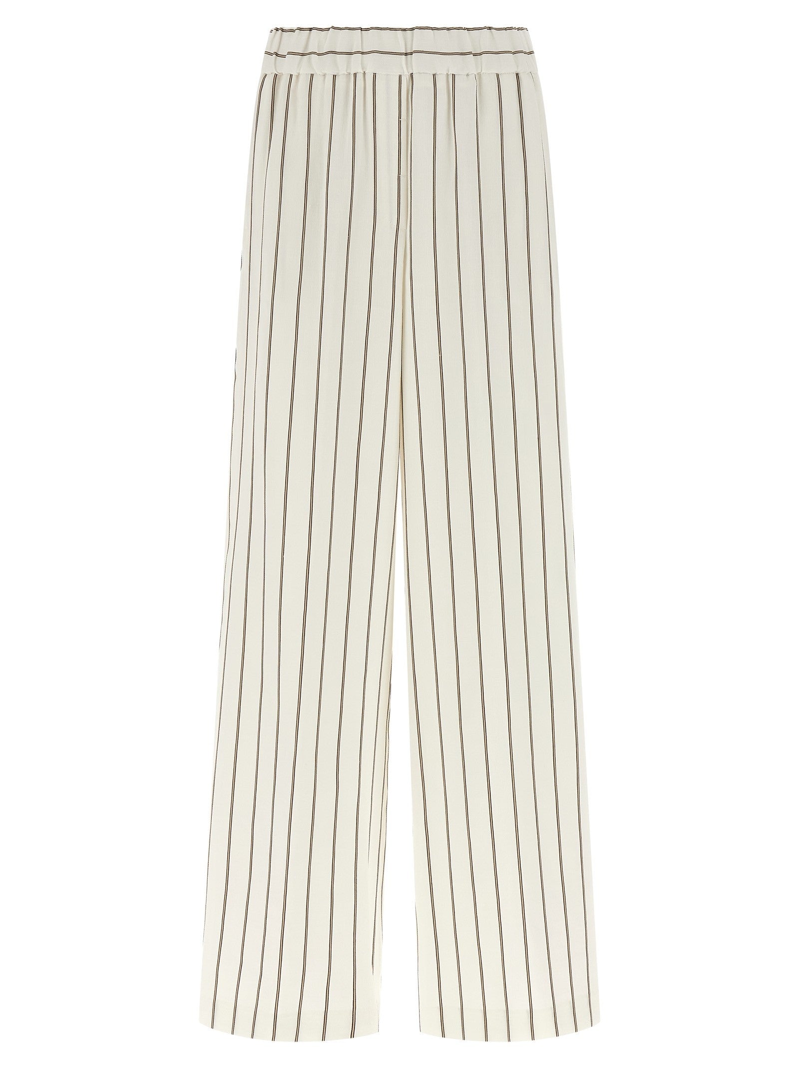 Peserico Pinstriped Twill Pants White