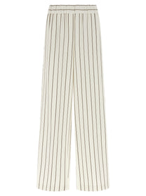Peserico Pinstriped Twill Pants White