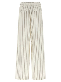 Peserico Pinstriped Twill Pants White
