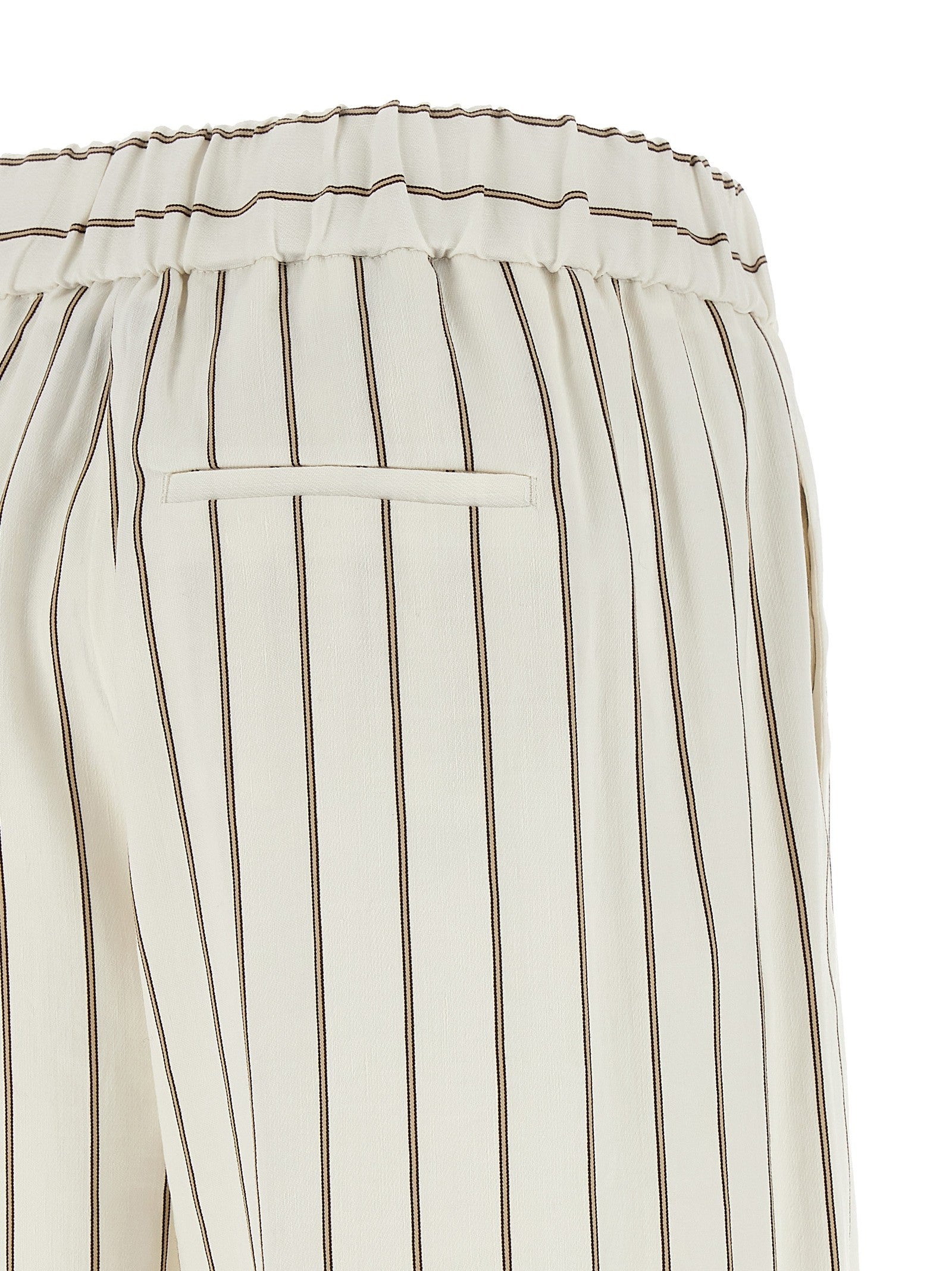 Peserico Pinstriped Twill Pants White