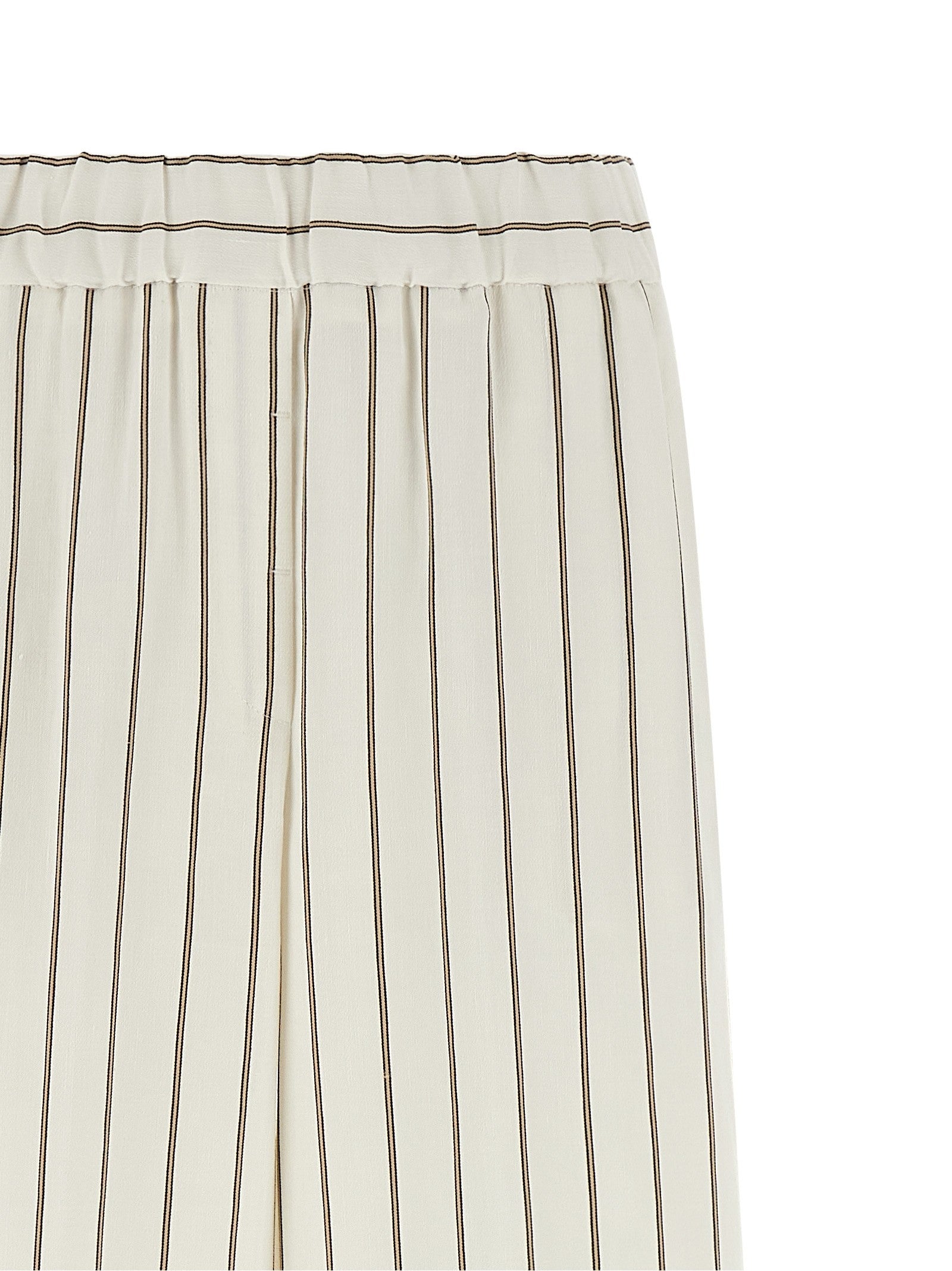 Peserico Pinstriped Twill Pants White
