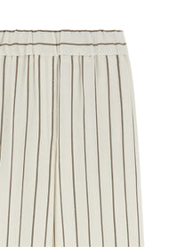 Peserico Pinstriped Twill Pants White