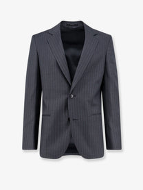Gucci Women's Pinstriped Wool Blazer Grey