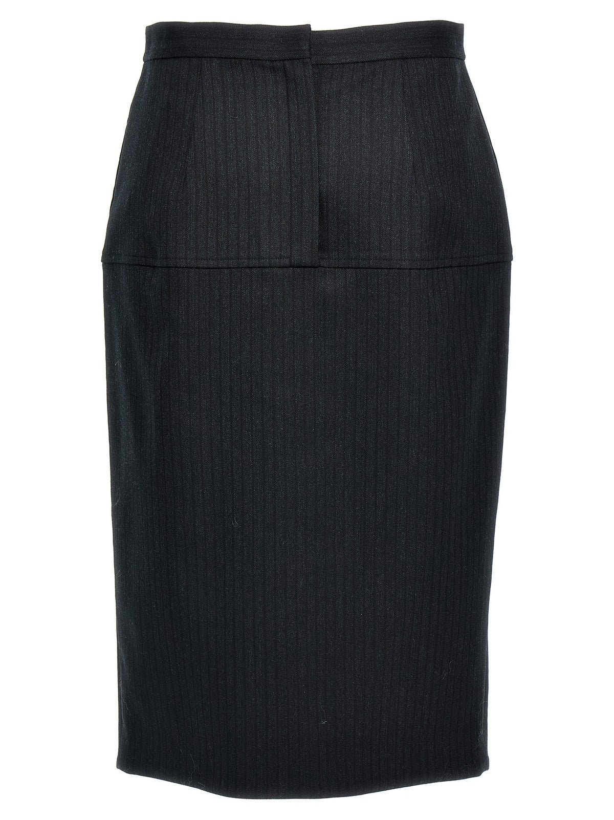 Fendi Pinstriped Wool Skirt Grey, view 2