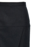 Fendi Pinstriped Wool Skirt Grey, view 3