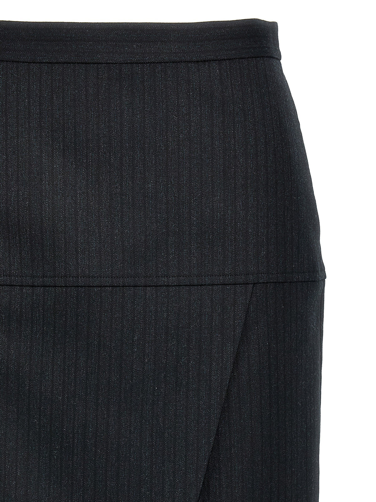 Fendi Pinstriped Wool Skirt Grey, view 3