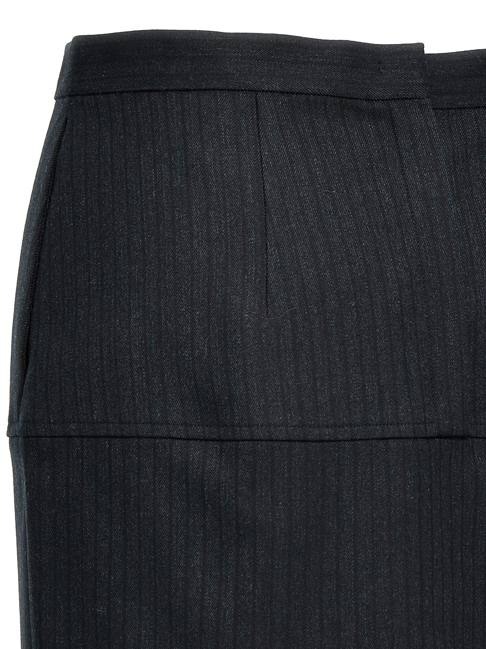 Fendi Pinstriped Wool Skirt Grey