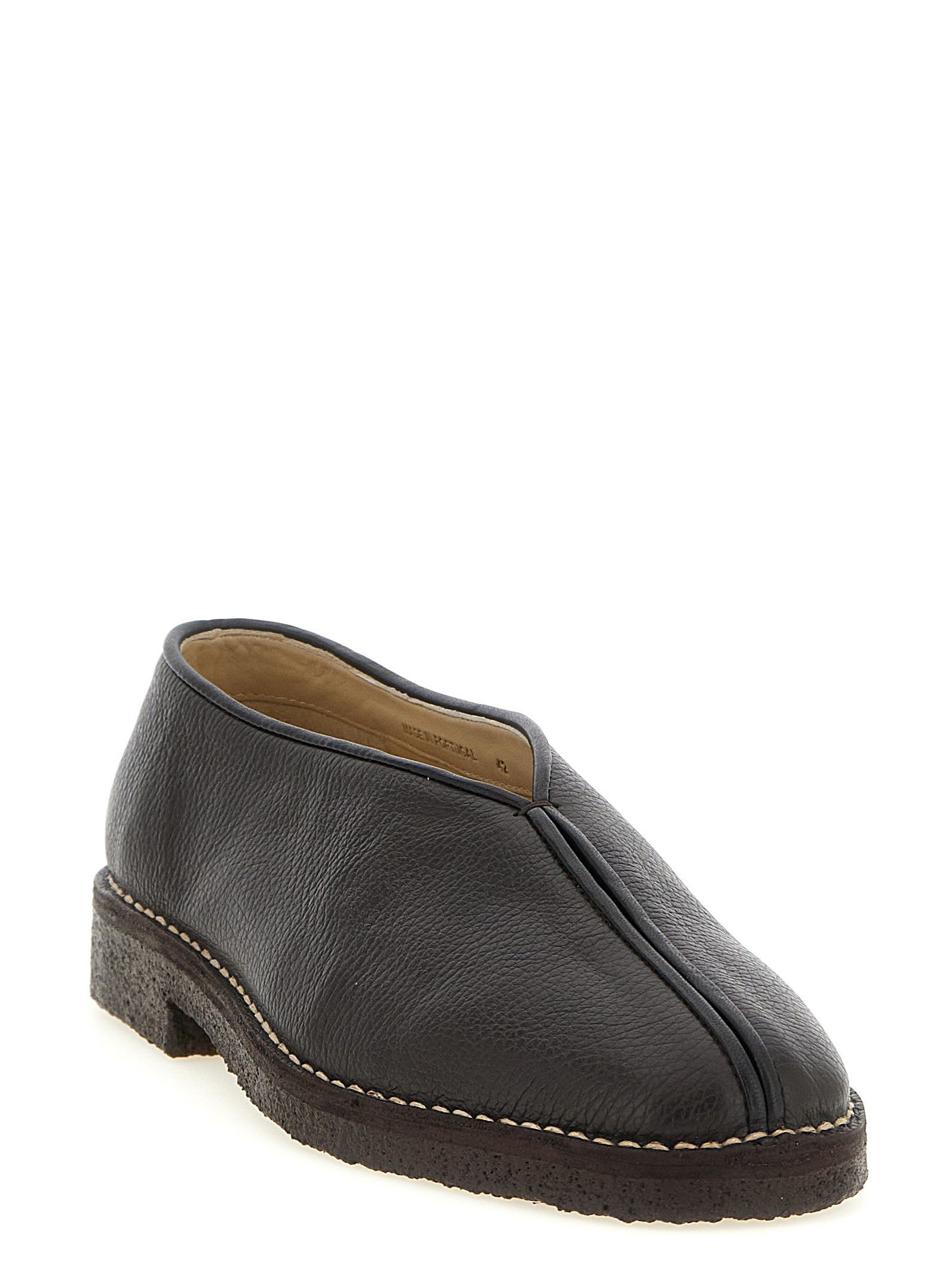 Lemaire Piped Crepe Slippers Brown