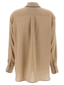 Victoria Beckham Piping Detail Pyjama Shirt Brown