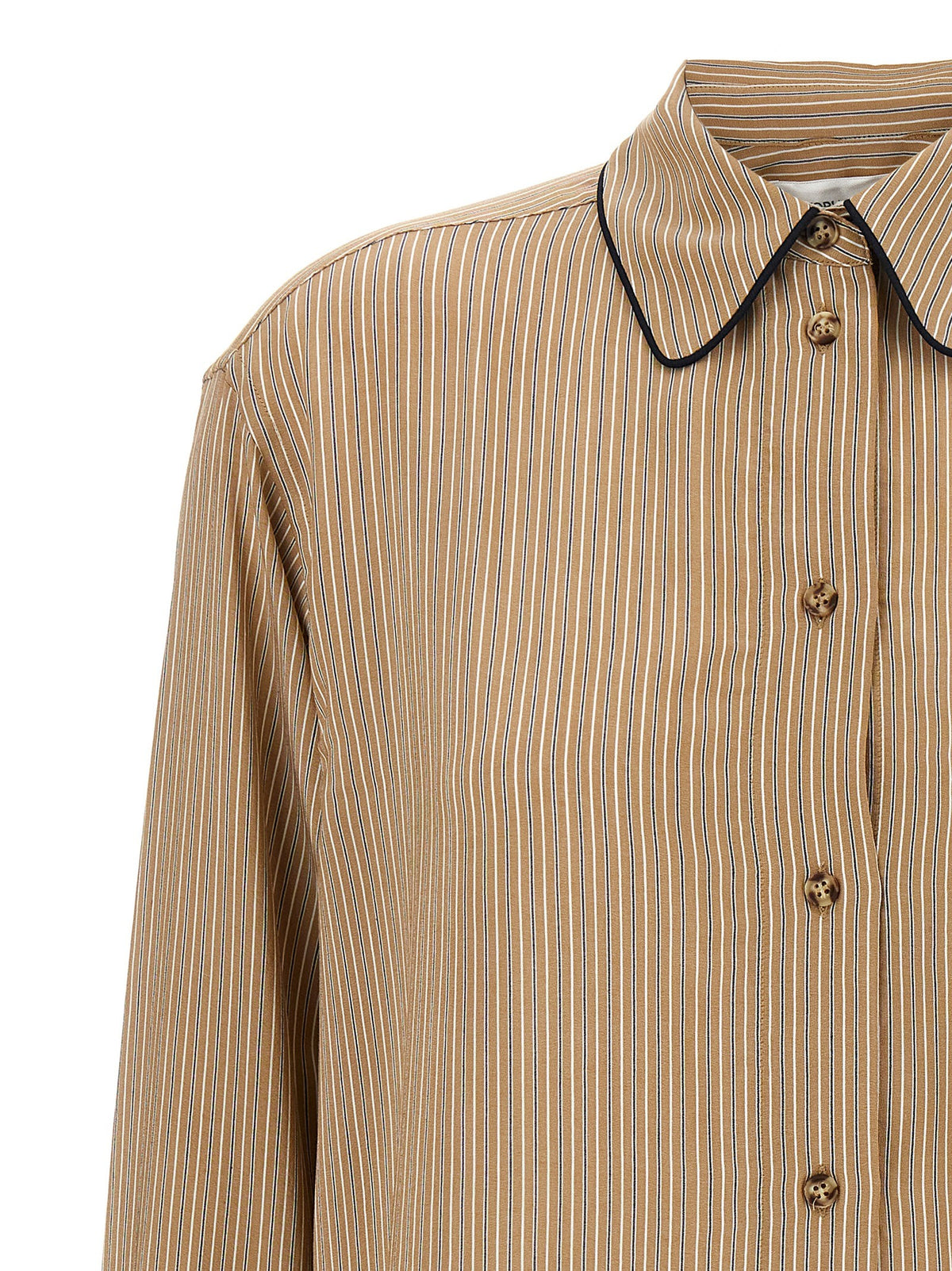 Victoria Beckham Piping Detail Pyjama Shirt Brown