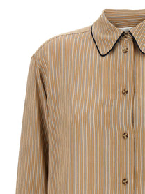 Victoria Beckham Piping Detail Pyjama Shirt Brown